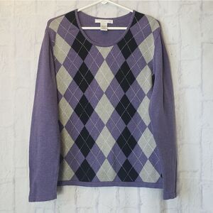 GEOFFREY BEENE SPORT Cotton Argyle Sweater XL